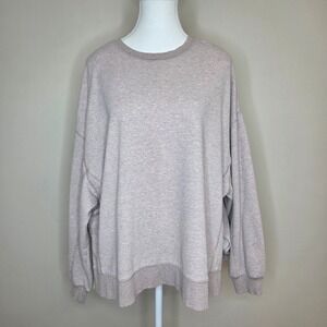 Z Supply Womens Oversized Crewneck Sweatshirt Oatmeal Heather Medium